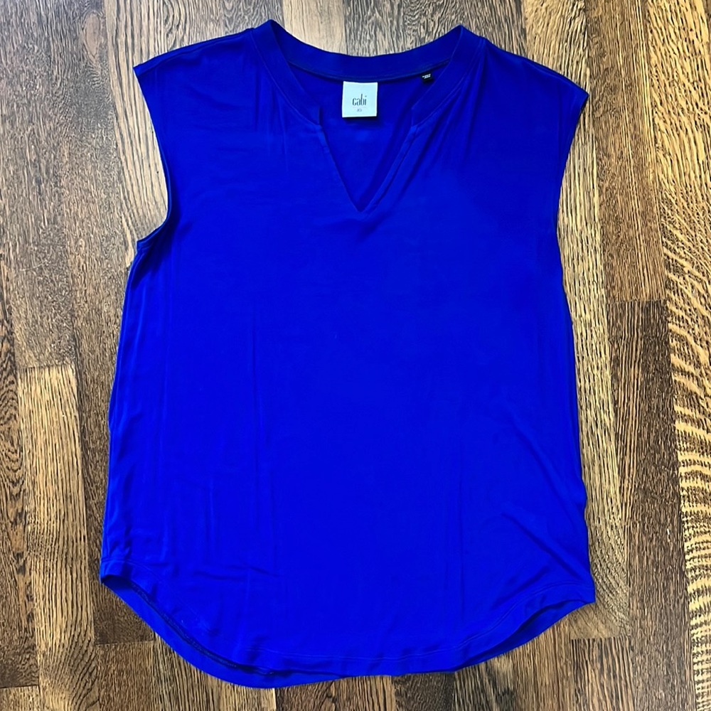 Cabi Cap Sleeve - V-Notch - Electric Blue Tee